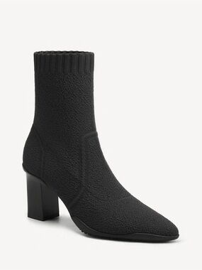 BelleVoyage Block Pointed Toe Sock Ankle Boots